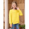 Haloumoning Girls Casual Crewneck Sweatshirt Kids Long Sleeve Side Slit Oversized Pullover Tops 5-14Y(Yellow)