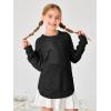 Haloumoning Girls Cute Heart Love Print Sweater Tops Oversized Crew Neck Dot Ball Knitted Valentine Pullover 5-14 Years(Black)