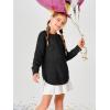 Haloumoning Girls Cute Heart Love Print Sweater Tops Oversized Crew Neck Dot Ball Knitted Valentine Pullover 5-14 Years(Black)