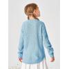 Haloumoning Girls Cute Heart Love Print Sweater Tops Oversized Crew Neck Dot Ball Knitted Valentine Pullover 5-14 Years(Blue)