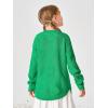Haloumoning Girls Cute Heart Love Print Sweater Tops Oversized Crew Neck Dot Ball Knitted Valentine Pullover 5-14 Years(Green)