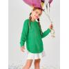 Haloumoning Girls Cute Heart Love Print Sweater Tops Oversized Crew Neck Dot Ball Knitted Valentine Pullover 5-14 Years(Green)
