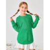 Haloumoning Girls Cute Heart Love Print Sweater Tops Oversized Crew Neck Dot Ball Knitted Valentine Pullover 5-14 Years(Green)