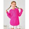 Haloumoning Girls Cute Heart Love Print Sweater Tops Oversized Crew Neck Dot Ball Knitted Valentine Pullover 5-14 Years(Hot Pink)
