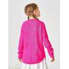 Haloumoning Girls Cute Heart Love Print Sweater Tops Oversized Crew Neck Dot Ball Knitted Valentine Pullover 5-14 Years(Hot Pink)