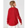 Haloumoning Girls Cute Heart Love Print Sweater Tops Oversized Crew Neck Dot Ball Knitted Valentine Pullover 5-14 Years(Red)