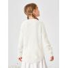 Haloumoning Girls Cute Heart Love Print Sweater Tops Oversized Crew Neck Dot Ball Knitted Valentine Pullover 5-14 Years(White)
