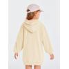 Haloumoning Girls Hoodie Dress Long Sleeve Hooded Sweatshirts Dress Cute Fall Outfits with Pockets 5-14 Years(Beige)