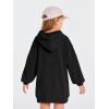 Haloumoning Girls Hoodie Dress Long Sleeve Hooded Sweatshirts Dress Cute Fall Outfits with Pockets 5-14 Years(Black)