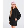 Haloumoning Girls Hoodie Dress Long Sleeve Hooded Sweatshirts Dress Cute Fall Outfits with Pockets 5-14 Years(Black)