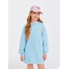 Haloumoning Girls Hoodie Dress Long Sleeve Hooded Sweatshirts Dress Cute Fall Outfits with Pockets 5-14 Years(Blue)
