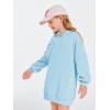 Haloumoning Girls Hoodie Dress Long Sleeve Hooded Sweatshirts Dress Cute Fall Outfits with Pockets 5-14 Years(Blue)