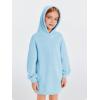 Haloumoning Girls Hoodie Dress Long Sleeve Hooded Sweatshirts Dress Cute Fall Outfits with Pockets 5-14 Years(Blue)