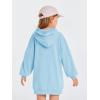 Haloumoning Girls Hoodie Dress Long Sleeve Hooded Sweatshirts Dress Cute Fall Outfits with Pockets 5-14 Years(Blue)
