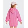 Haloumoning Girls Hoodie Dress Long Sleeve Hooded Sweatshirts Dress Cute Fall Outfits with Pockets 5-14 Years(Pink)