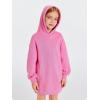 Haloumoning Girls Hoodie Dress Long Sleeve Hooded Sweatshirts Dress Cute Fall Outfits with Pockets 5-14 Years(Pink)