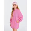 Haloumoning Girls Hoodie Dress Long Sleeve Hooded Sweatshirts Dress Cute Fall Outfits with Pockets 5-14 Years(Pink)