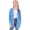 Haloumoning Girls Open Front Cardigan Sweaters Kids Fall Fashion Side Slit Outerwear 5-14 Years(Blue)