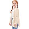 Haloumoning Girls Open Front Cardigan Sweaters Kids Fall Fashion Side Slit Outerwear 5-14 Years(Cream)