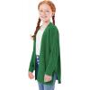 Haloumoning Girls Open Front Cardigan Sweaters Kids Fall Fashion Side Slit Outerwear 5-14 Years(Dark Green)