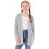 Haloumoning Girls Open Front Cardigan Sweaters Kids Fall Fashion Side Slit Outerwear 5-14 Years(Grey)
