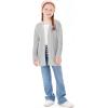 Haloumoning Girls Open Front Cardigan Sweaters Kids Fall Fashion Side Slit Outerwear 5-14 Years(Grey)