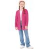 Haloumoning Girls Open Front Cardigan Sweaters Kids Fall Fashion Side Slit Outerwear 5-14 Years(Hot Pink)