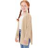 Haloumoning Girls Open Front Cardigan Sweaters Kids Fall Fashion Side Slit Outerwear 5-14 Years(Khaki)