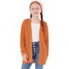 Haloumoning Girls Open Front Cardigan Sweaters Kids Fall Fashion Side Slit Outerwear 5-14 Years(Orange)