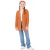Haloumoning Girls Open Front Cardigan Sweaters Kids Fall Fashion Side Slit Outerwear 5-14 Years(Orange)
