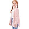 Haloumoning Girls Open Front Cardigan Sweaters Kids Fall Fashion Side Slit Outerwear 5-14 Years(Pink)