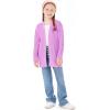 Haloumoning Girls Open Front Cardigan Sweaters Kids Fall Fashion Side Slit Outerwear 5-14 Years(Purple)