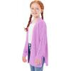 Haloumoning Girls Open Front Cardigan Sweaters Kids Fall Fashion Side Slit Outerwear 5-14 Years(Purple)