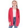Haloumoning Girls Open Front Cardigan Sweaters Kids Fall Fashion Side Slit Outerwear 5-14 Years(Red)