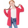 Haloumoning Girls Open Front Cardigan Sweaters Kids Fall Fashion Side Slit Outerwear 5-14 Years(Red)
