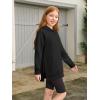 Haloumoning Girls Oversized Hoodies Kids Fleece Lined Long Sleeve Hooded Sweatshirt with Kangaroo Pocket 5-14 Years(Black)