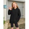 Haloumoning Girls Oversized Hoodies Kids Fleece Lined Long Sleeve Hooded Sweatshirt with Kangaroo Pocket 5-14 Years(Black)