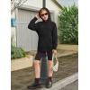 Haloumoning Girls Oversized Hoodies Kids Fleece Lined Long Sleeve Hooded Sweatshirt with Kangaroo Pocket 5-14 Years(Black)