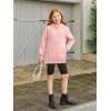 Haloumoning Girls Oversized Hoodies Kids Fleece Lined Long Sleeve Hooded Sweatshirt with Kangaroo Pocket 5-14 Years(Light Pink)