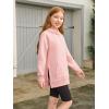 Haloumoning Girls Oversized Hoodies Kids Fleece Lined Long Sleeve Hooded Sweatshirt with Kangaroo Pocket 5-14 Years(Light Pink)