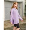 Haloumoning Girls Oversized Hoodies Kids Fleece Lined Long Sleeve Hooded Sweatshirt with Kangaroo Pocket 5-14 Years(Purple)