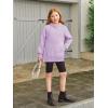 Haloumoning Girls Oversized Hoodies Kids Fleece Lined Long Sleeve Hooded Sweatshirt with Kangaroo Pocket 5-14 Years(Purple)