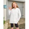 Haloumoning Girls Oversized Hoodies Kids Fleece Lined Long Sleeve Hooded Sweatshirt with Kangaroo Pocket 5-14 Years(White)