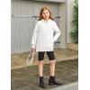 Haloumoning Girls Oversized Hoodies Kids Fleece Lined Long Sleeve Hooded Sweatshirt with Kangaroo Pocket 5-14 Years(White)