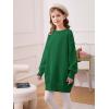 Haloumoning Girls Sweater Dress Casual Crewneck Knit Long Sleeve Fall Winter Dress Pullover 5-14Y(Army Green)