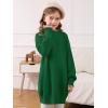 Haloumoning Girls Sweater Dress Casual Crewneck Knit Long Sleeve Fall Winter Dress Pullover 5-14Y(Army Green)