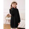 Haloumoning Girls Sweater Dress Casual Crewneck Knit Long Sleeve Fall Winter Dress Pullover 5-14Y(Black)
