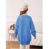 Haloumoning Girls Sweater Dress Casual Crewneck Knit Long Sleeve Fall Winter Dress Pullover 5-14Y(Blue)