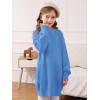 Haloumoning Girls Sweater Dress Casual Crewneck Knit Long Sleeve Fall Winter Dress Pullover 5-14Y(Blue)