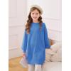Haloumoning Girls Sweater Dress Casual Crewneck Knit Long Sleeve Fall Winter Dress Pullover 5-14Y(Blue)